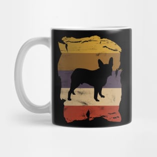 Boston Terrier Distressed Vintage Retro Silhouette Mug